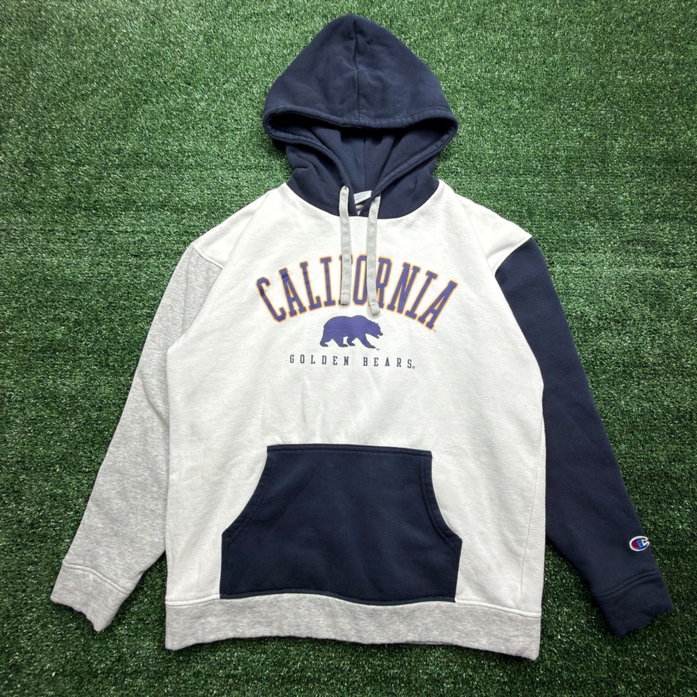 Champion California Golden Bears Hoodie Mens Small Colorblock Vintage Style Navy